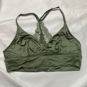 Aerie bra bralette green and blue lace triangle